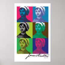 AustenPop -- Jane Austen, Warhol style Posters