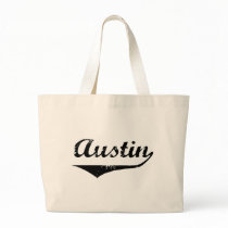 Austin black text canvas bag
