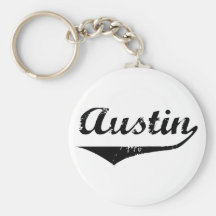 Austin black text key chains