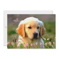 Austin Golden Labrador Puppy Custom Invitation