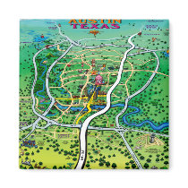 Austin Map Fridge Magnets