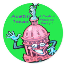 Austin Map Round Sticker