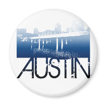 Austin Skyline Design Fridge Magnets