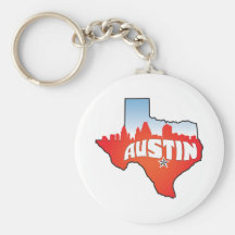 Austin Texas Cityscape Keychain