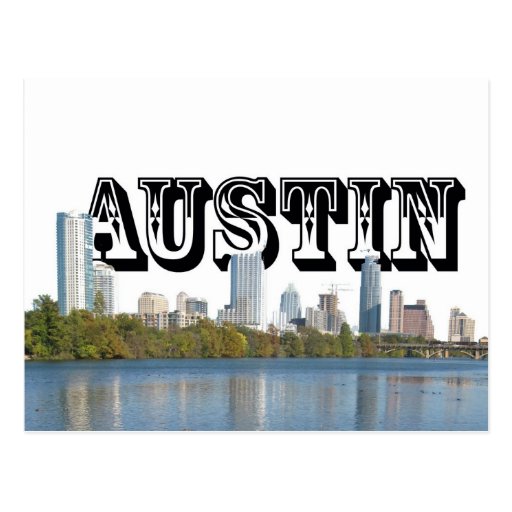 Austin Texas Skyline with Austin in the Sky Post Cards
