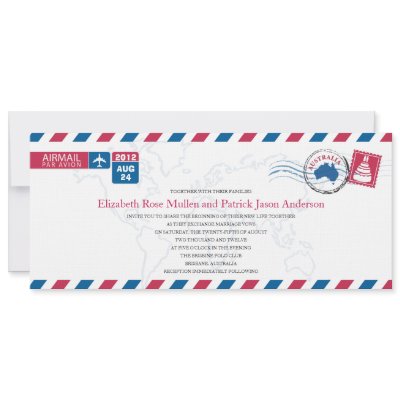 Australia Airmail Wedding Invitation by labellarue