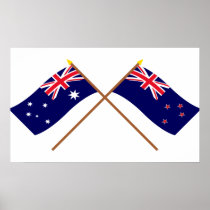 Australia and New Zealand Crossed Flags
