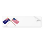 Australia and United States Crossed Flags bumper stickers