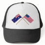 Australia and United States Crossed Flags Trucker Hats