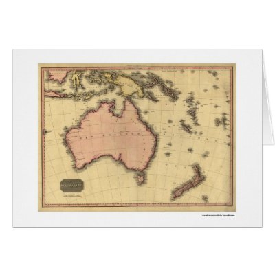 Australia Asia Map By John Pinkerton 1818 Greeting Card by lc_maps