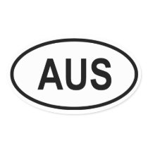 Australia "AUS" Oval Stickers