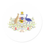 Australia Coat Of Arms Round Stickers