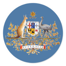 Australia Coat of Arms Round Stickers