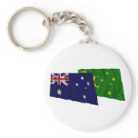Australia & Cocos Islands Waving Flags keychains
