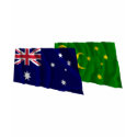 Australia & Cocos Islands Waving Flags t-shirts