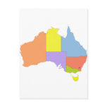 Australia Colour Map, Australia postcards