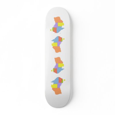 Australia Colour Map, Australia Skate Board by bestflag