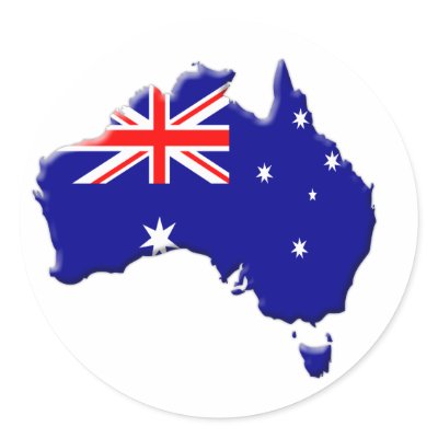 Australia-flag-country-bevelled-edge Round Sticker by DejaVu_Images