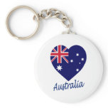 Australia Flag Heart Key Chains