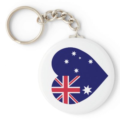 Australia Flag Heart Key Chains by Vexillophile