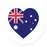 Australia Flag Heart Stickers
