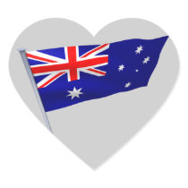 Australia flag in the wind heart stickers