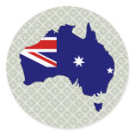 Australia Flag Map full size Round Stickers