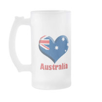 Australia Heart Frosted Glass Mug