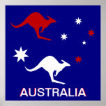 Australia Kangaroo and Southern Cross design posters