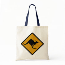 Australia Kangaroo Crossing Sign Tote Bag