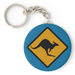 Australia Kangaroo Crossing Sign Key Chain