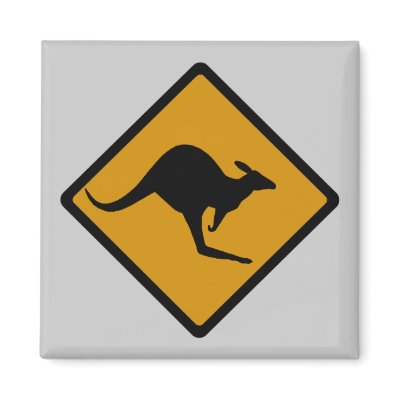 Australia Kangaroo Crossing Sign Magnet by kiwisoutback