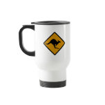 Australia Kangaroo Crossing Sign mugs