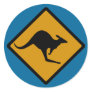 Australia Kangaroo Crossing Sign Round Stickers