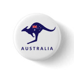AUSTRALIA KANGAROO FLAG PINBACK BUTTON