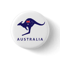 AUSTRALIA KANGAROO FLAG PINBACK BUTTON