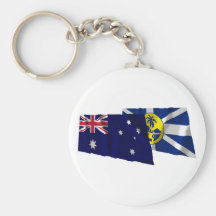 Australia & Lord Howe Island Waving Flags Key Chain