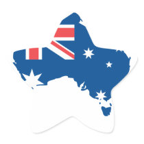 australia map and flag - sticker