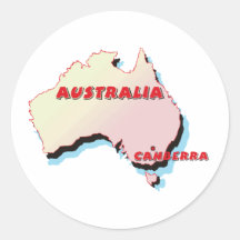 Australia Map Round Sticker