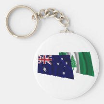Australia & Norfolk Island Waving Flags Key Chain