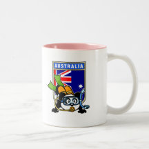 Australia Scuba Diving Panda Mugs