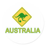 Australia Soccer Kangaroo Round Stickers