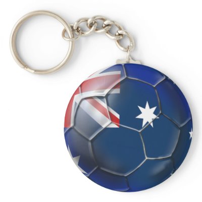 Australia Socceroos Soccer fans Oz flag Ball Key Chains by SoccerJersey
