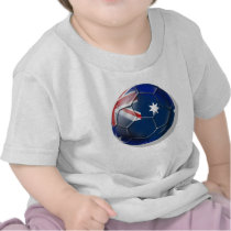 Australia Socceroos Soccer fans Oz flag Ball T Shirt