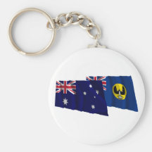 Australia & South Australia Waving Flags Keychains