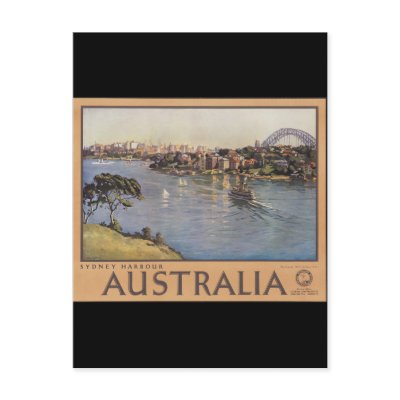 Australia Sydney Harbour Postcards by vintage_poster