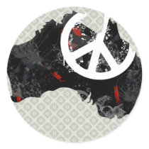 Australia Trendy Peace Sign with Australian map Stickers
