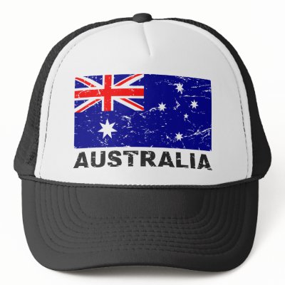 Australia Vintage Flag Mesh Hats by allworldtees