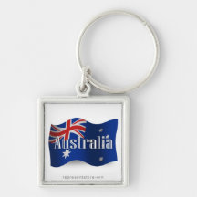 Australia Waving Flag Key Chains