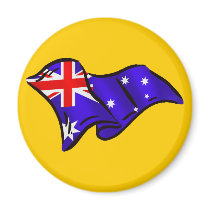 Australia wavy flag gift ideas for Aussies Refrigerator Magnet